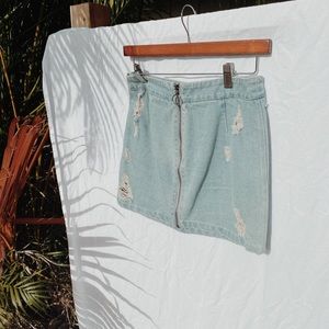 Denim mini skirt